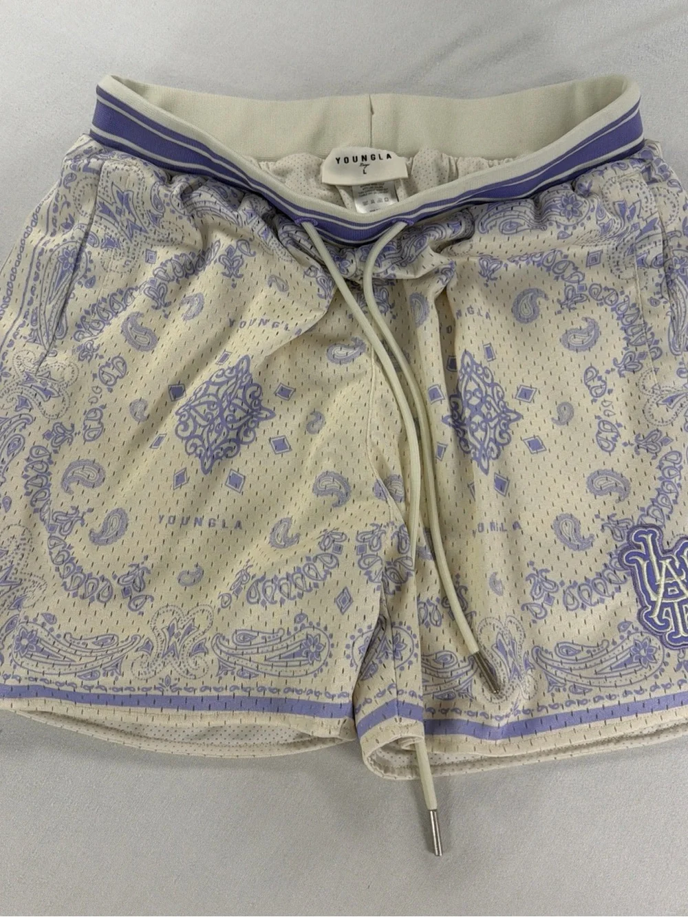Y2KYoungLA Paisley Mesh Athletic Shorts Men's L Bandana Print - 1C